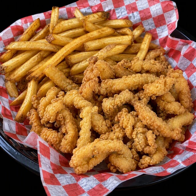 Friday – Large Fried Clam Strips & Fries.