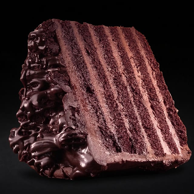 Dark Chocolate Cake Slice.